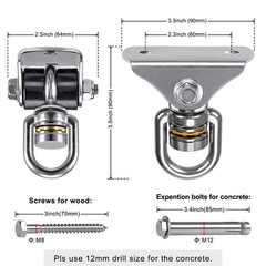 2 Pack Silent Swing Hanger Heavy Duty Stainless Steel Swing Hook with Swivel …