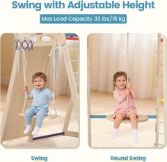 9-in-1 Wooden Montessori Indoor Jungle Gym Climbing Playset for Kids