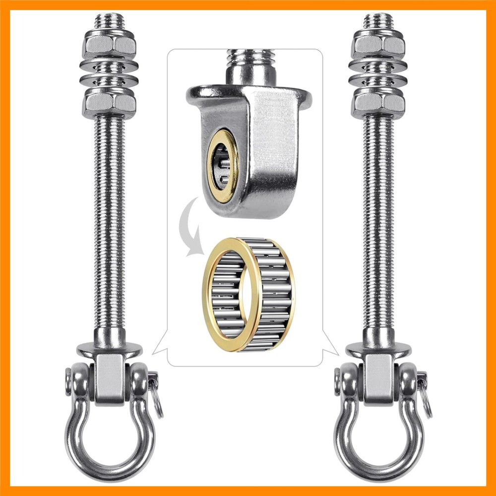 Heavy Duty Bearing Swing Hangers, 2 Pack Stainless Steel Swing Hooks for Wood…