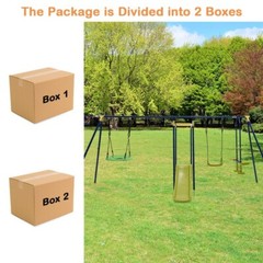 7-in-1 Outdoor Garden A-shaped Kids Swing Set Heavy Duty Saucer Swing Gift Kids