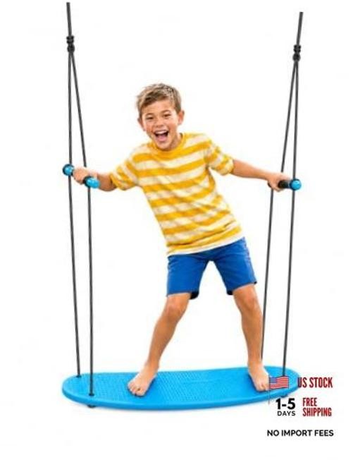 Kick Stand Up Surfing Tree Swing Outdoor Swings for Kids Up to 200 Lbs – Blue
