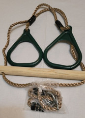 16” Trapeze Swing Set Bar Rings Chain Jungle Gym Heavy Duty Steel SEE NOTES