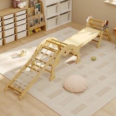 For Ages 1-3 Toddler Indoor Activity This 4-in-1 Wooden Climbing Frame Triangle