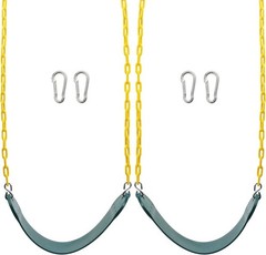 2PCS Heavy-Duty Green Swing Seats with 66″ Chains – Replacement Set for Kids