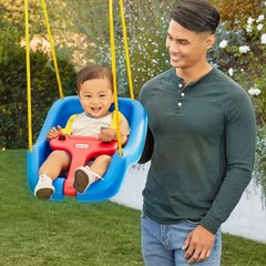 Little Tikes 2-in-1 Snug and Secure Swing, High Back Swing, Blue