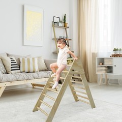 Wooden Foldable Climbing Triangle Ladder Montessori Play Gym for Kids 1-7 y.o.