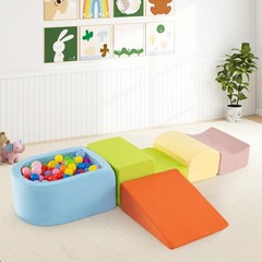 5PCS Climb and Crawl Playset w/ Ball Pit for Kids Zippers for Playroom