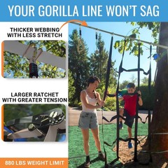 Hyponix Ninja Warrior Obstacle Course Kids 2x60ft 880lbs