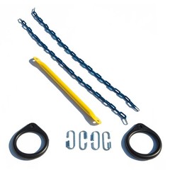 19 Inch Trapeze Bar with Rings Durable Swing for Kids Supports 115 Pounds