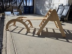 Montessori Climber Pikler Triangle Ramp Arch Set Natural Wood Finish
