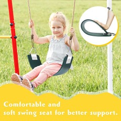 Swing Seat with Metal Triangle Replacement 300lb for Playground Tree Kids Adults