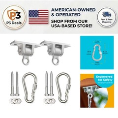 Heavy Duty Swing Set Hangers – 2 Pack Brackets with Locking Snap Hooks