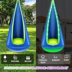 LED Light Up Kids Pod Swing Seat – Sensory Hammock Chair for Autistic Children,
