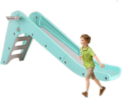 Freestanding Kids Slide, Toddler Slide Climber with Basketball Hoop & Ball, Baby