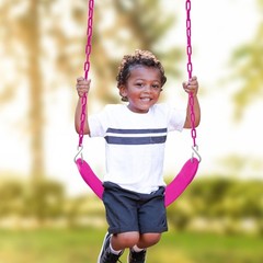 Toddler Swing Set for Outside – High Back Full Bucket Seat with 4 Hanging Str…