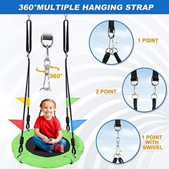 24″ Kids Tree Swing – Outdoor Small Saucer Swings with 900D Oxford Green