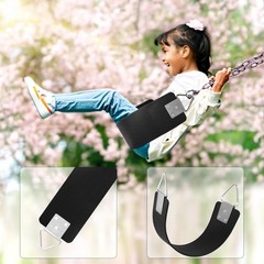 2 Pack Swing Seat Replacement Black EVA Reinforced Metal Ring 300lb