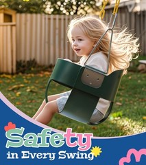 High Back Full Bucket,Toddler Swing with Coated Chains & Triangle Dip Pinch P…