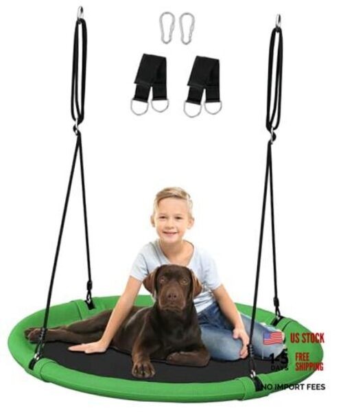 40 Inch Diameter Saucer Tree Swing Set for Kids & Adults, Adjustable Round 40″