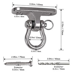 IOH 2 Pcs Heavy Duty Swing Hangers with 4 Screws Stainless Steel 304 Antirust…