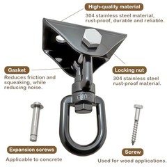 Heavy Duty Swing Hangers,1200 lb Hammock Hanging kit,360°Rotating Swing