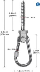 2Pcs Stainless Steel Swing Hanger 1500LB Capacity Swing Bolts for Wood Beam |…