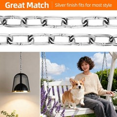 2 Pack Heavy Duty Porch Swing Hanging Chain Kit,Hammock Chair Hardware for In…