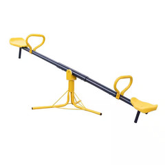 Blue Kids Outdoor Seesaw Teeter Totter with 360° Rotation, Freestanding Playgrou