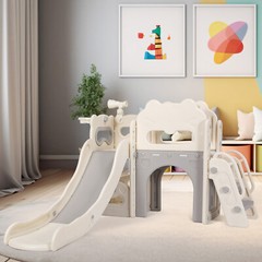 Kids Slide Toddler Slide Climber Playset W/ Basketball Outdoor Indoor Playground