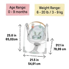 Ingenuity Cozy Spot Swing n Go 25.6″ (H) x 21.5″ (W) x 31.1″ (L),