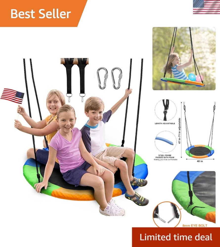Large Family-Friendly 40-Inch Saucer Swing – Easy Installation & Portable