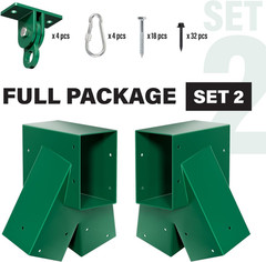 Heavy Duty Swing Sets Bracket Kit, Including 2 A-Frame Swing Set Brackets and 4