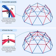 Climbing Dome Jungle Gym Easy Assembly Indoor Outdoor for Kids Climber Backyard