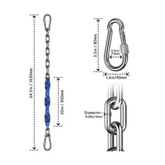 Dakzhou 84inch Stainless Steel 304 Permanent Rust Chain (2)+ 4 Free Quick Lin…