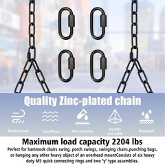 Heavy Duty Porch Swing Hanging Chain Kit (2 Pack) 1500 Lbs Capacity, up to 8 …