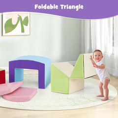 Climbing Toys for Toddlers, 7 Pieces Indoor Baby Foam Blocks Soft Play Set with