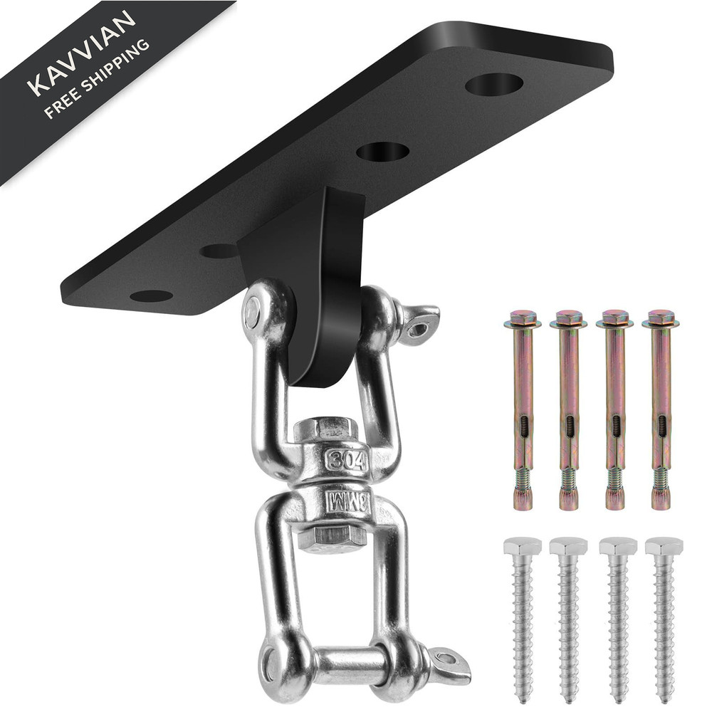 TNCZHYLX Heavy Bag Hangers 4 Holes Ceiling Anchor with Swivel, Black