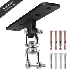 TNCZHYLX Heavy Bag Hangers 4 Holes Ceiling Anchor with Swivel, Black