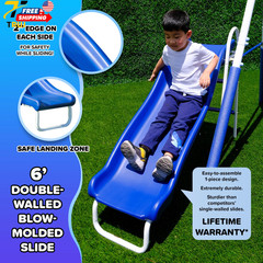 Super 9 Metal Swing Set 1000 lbs Total Capacity Anchor Kit 6.1 ft Steel Frame