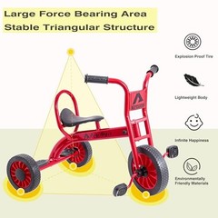 Red Preschool Kids Tricycles for 5-7 Year Olds – Durable Pedal – Durable