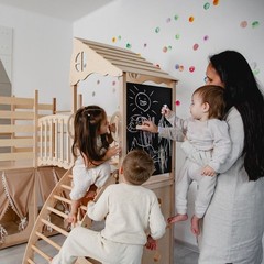 Large Playground Climber Kids Indoor Wooden Playhouse Montessori Climbing Set