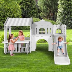 9IN1 Toddler Slide Climber Playset with Playhouse Indoor Outdoor Playground