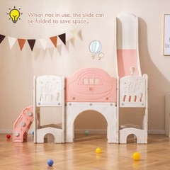 10 in 1 Toddler Slide Set w/Magnetic Whiteboard Telescope Ring Toss for Ages 3+