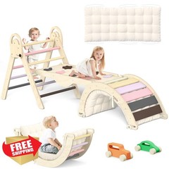 investfun Pikler Triangle Set Purple Cushion Car