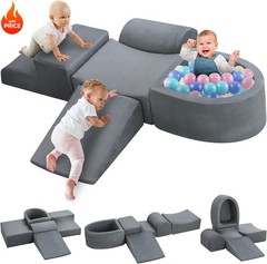 Toddler Soft Play Climbing Toys 5 Pcs Foam Climbing Blocks & Ball Pit Gym Set