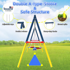 Swing Set for Backyard with Stand, Swing Heavy Duty 440Lbs Metal Outdoor Swing S