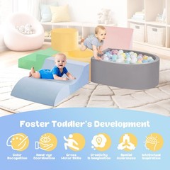 Climbing Toys for 1 Year Old, Foam Baby Climbing Blocks with Ball Pit for Tod…