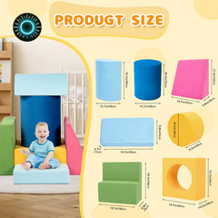 Toddler Climbing Toys Indoor 7-Piece Colourful Foam Climbing Blocks Soft Play