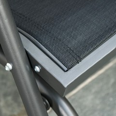 Patio Glider Chair Set: Powder-Coated Steel, Mesh Backrest & Seat, 264lb