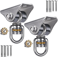 2 Pack Silent Swing Hanger Heavy Duty Stainless Steel Swing Hook with Swivel Bea